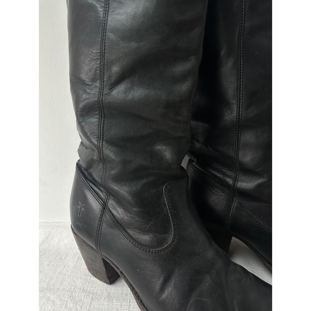 FRYE Jackie 76575 Women's 6.5B Black Leather Western Riding Boots MEXICO - Picture 6 of 14
